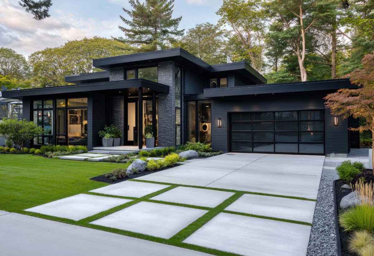 Colored concrete bands